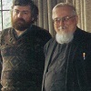З айцом Аляксандрам Надсанам у Беларускай бібліятэцы імя Ф.Скарыны. Лёндан. 1993 г.